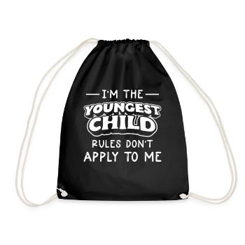 Family Kids Siblings Funny Gift Idea - Drawstring Bag - black - Front