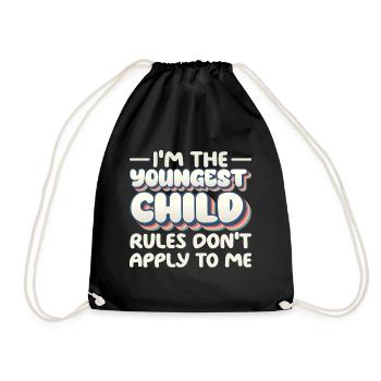 Family Kids Siblings Funny Gift Idea - Drawstring Bag - black - Front
