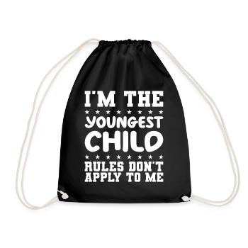 Family Kids Siblings Funny Gift Idea - Drawstring Bag - black - Front