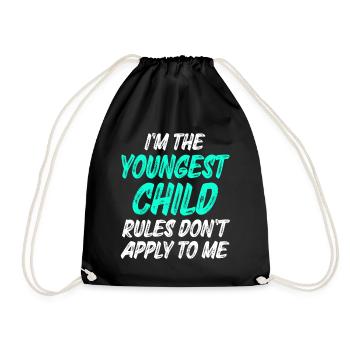 Family Kids Siblings Funny Gift Idea - Drawstring Bag - black - Front
