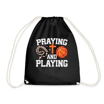 Basketteur en prière – entraîneur religieux - Sac de sport léger - noir - Devant