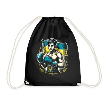 Boxeur ukrainien Boxeur patriotique - Sac de sport léger - noir - Devant