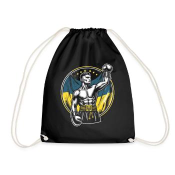 Boxeur ukrainien Boxeur patriotique - Sac de sport léger - noir - Devant