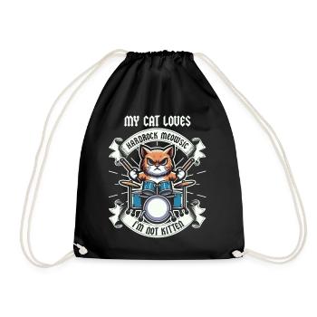 Chat Rock Musique Humour Drôle Idée Cadeau - Sac de sport léger - noir - Devant