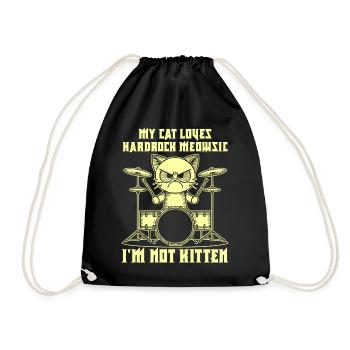 Chat Rock Musique Humour Drôle Idée Cadeau - Sac de sport léger - noir - Devant