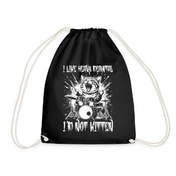 Chat Heavy Metal Musique Humour Drôle Idée Cadeau - Sac de sport léger - noir - Devant
