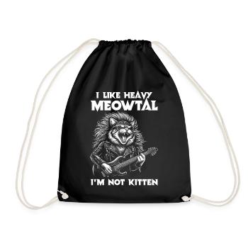 Heavy Metal Katze Musik Humor lustige Geschenkidee - Turnbeutel - Schwarz - Vorne