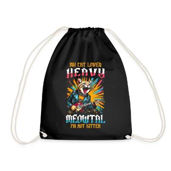Heavy Metal Chat Musique Humour Drôle Idée Cadeau - Sac de sport léger - noir - Devant
