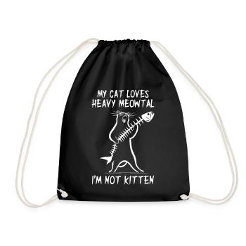 Heavy Metal Chat Musique Humour Drôle Idée Cadeau - Sac de sport léger - noir - Devant