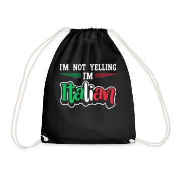 Italian Italy Funny Saying Gift Idea - Drawstring Bag - black - Front