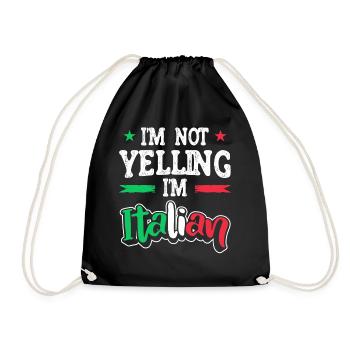 Italian Italian Italy Gift Idea - Drawstring Bag - black - Front