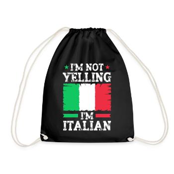 Italian Italian Italy Gift Idea - Drawstring Bag - black - Front