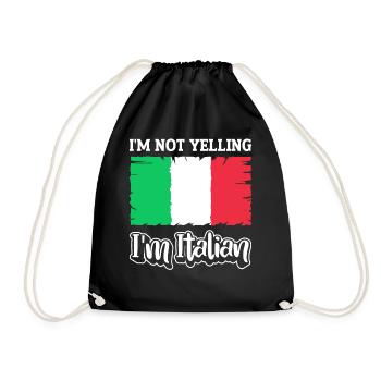 Italian Italian Italy Gift Idea Humor - Drawstring Bag - black - Front