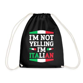 Italiener Italien Lustiger Spruch Geschenkidee - Turnbeutel - Schwarz - Vorne