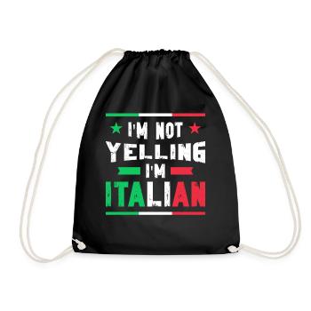 Italian Italian Italy Gift Idea Humor - Drawstring Bag - black - Front