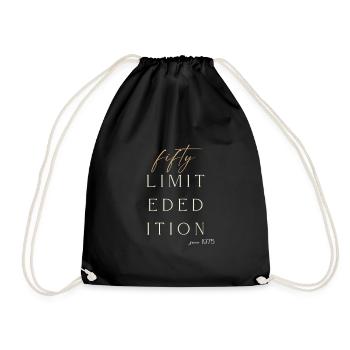 50th Birthday limited edition since 1975 Gift - Drawstring Bag - black - Front