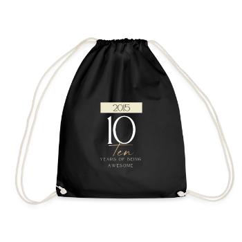 10 ans d’anniversaire d’être génial 2015 Cadeau - Sac de sport léger - noir - Devant
