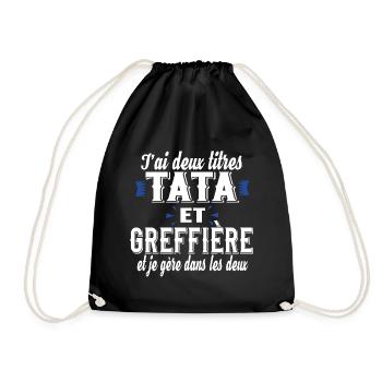 Greffière Tata Tatie Femme Cadeau Métier Famille - Sac de sport léger - noir - Devant