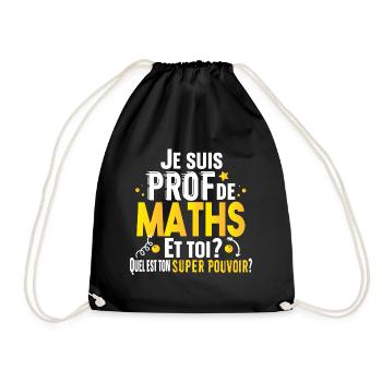 Prof Professeur Maths Métier Cadeau Collège Lycée - Sac de sport léger - noir - Devant