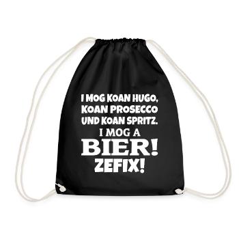I mog a Bier - Turnbeutel - Schwarz - Vorne