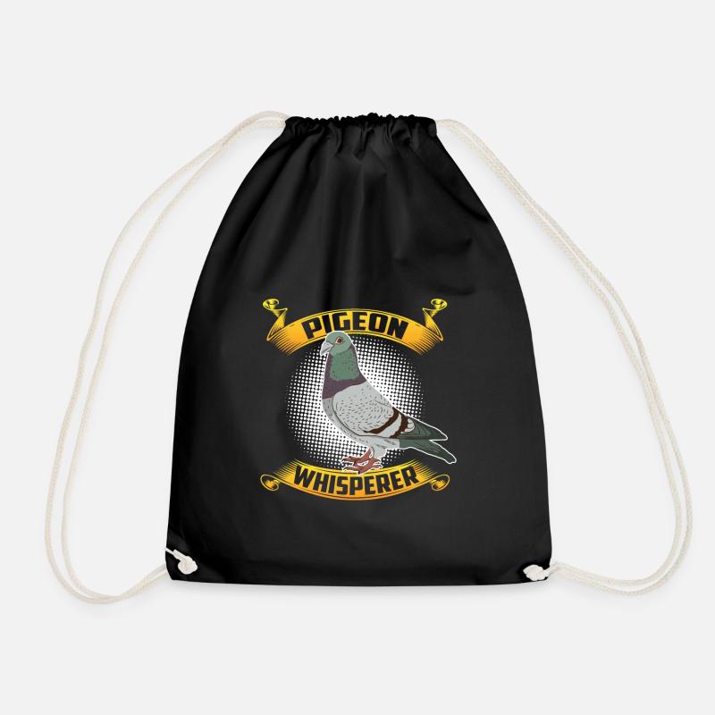 Pigeon carrier pigeon pigeon fancier funny gift - Drawstring Bag - black