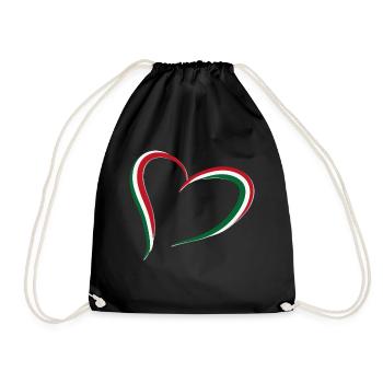 drapeau coeur italie - Sac de sport léger - noir - Devant