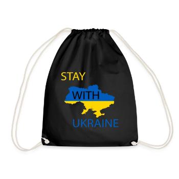 Stay with Ukraine - Turnbeutel - Schwarz - Vorne