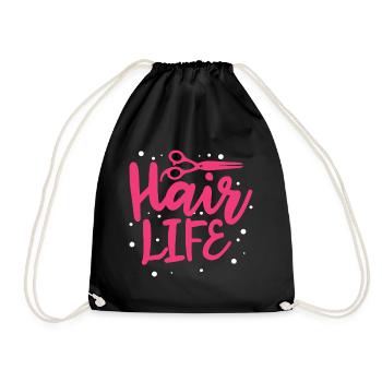 hair life Design for a hairdresser - Turnbeutel - Schwarz - Vorne