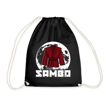 Sambo martial artists wrestling Russian martial art - Drawstring Bag - black - Front