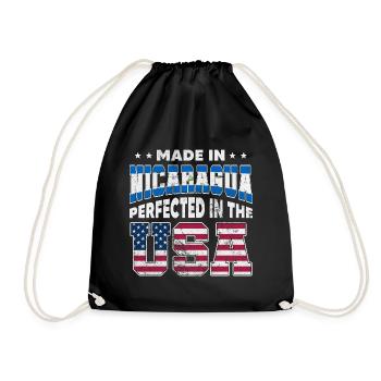Made In Nicaragua Perfected In The Usa Nica - Drawstring Bag - black - Front