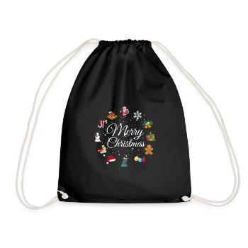 Merry Christmas - Sac de sport léger - noir - Devant