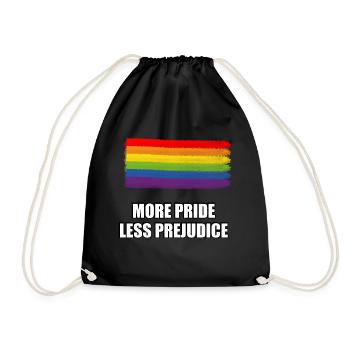 Mehr Stolz, weniger Vorurteile LGBTQ - Turnbeutel - Schwarz - Vorne