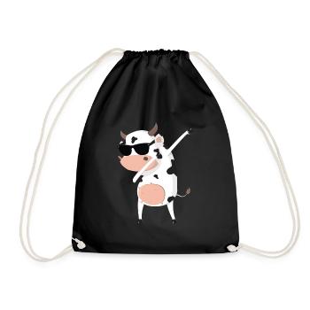 Vache drôle - Sac de sport léger - noir - Devant
