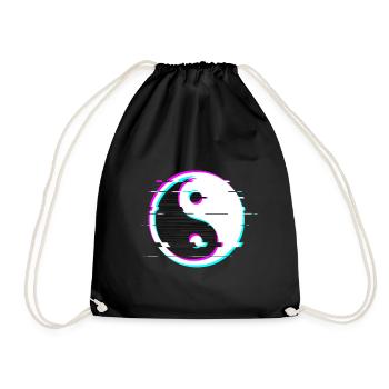Yin yang glitch - Drawstring Bag - black - Front