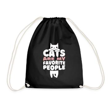 Katzen sind meine favorisierten Menschen - Turnbeutel - Schwarz - Vorne