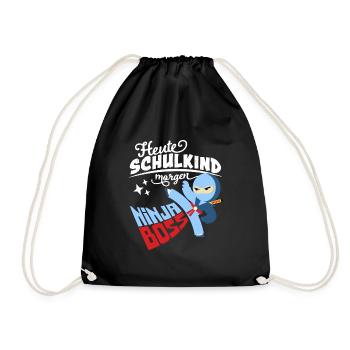Today schoolchild tomorrow Ninja Boss - Drawstring Bag - black - Front