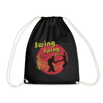 Couple dancing swing - Drawstring Bag - black - Front