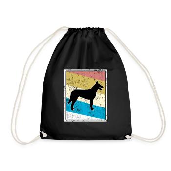 Hollandse Herder Hunde Vintage Retro - Turnbeutel - Schwarz - Vorne
