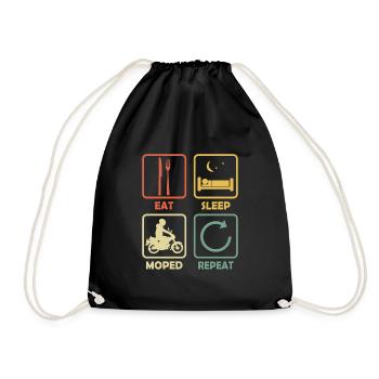 Cyclomoteur Mofa Eat Sleep Repeat Retro pour les cyclomoteurs - Sac de sport léger - noir - Devant