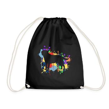 Der schöne & frohe farbige Regenbogen Labrador - Turnbeutel - Schwarz - Vorne