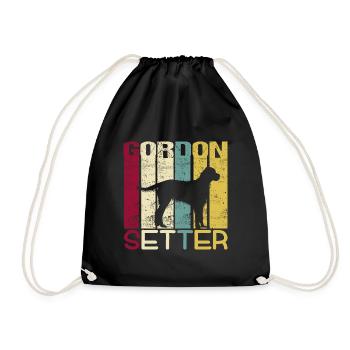 Gordon Setter Dog Retro Vintage Silhouette - Sac de sport léger - noir - Devant