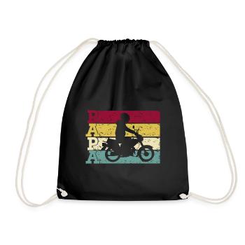 Cyclomoteur Mofa Papa Retro pour les conducteurs de cyclomoteurs père grand-père - Sac de sport léger - noir - Devant