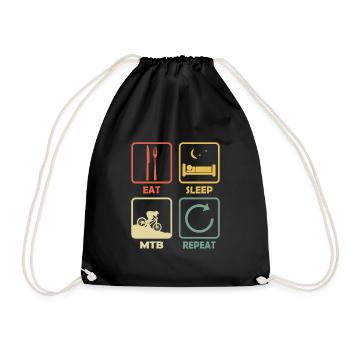 VTT VTT EAT Sleep Proverbe Retro Drôle - Sac de sport léger - noir - Devant