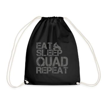 Quad Bike Eat Sleep Grunge saying for quad riders - Drawstring Bag - black - Front