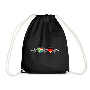 Afrique du Sud Allemagne RSA Flagge Herz Herzschlag - Sac de sport léger - noir - Devant