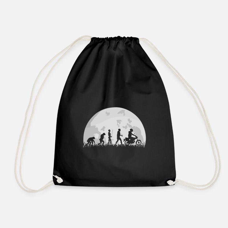 Moped Moped SR50 S50 S51 Evolution Full Moon Funny - Drawstring Bag - black