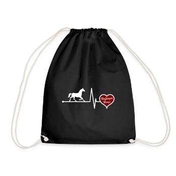 Haflinger cheval cheval race battement de coeur - Sac de sport léger - noir - Devant