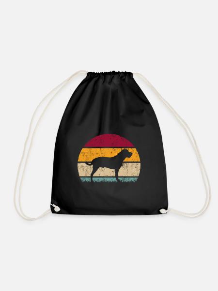 Broholmer Hunderasse Retro Vintage Silhouette - Turnbeutel - Schwarz
