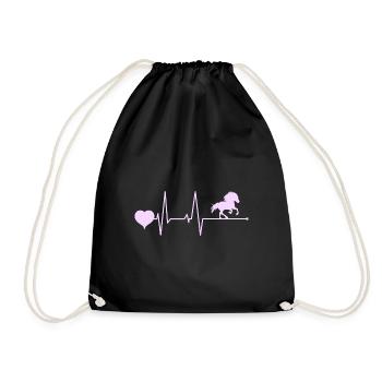 Cheval islandais tölt heartbeat pink pour cavalier - Sac de sport léger - noir - Devant