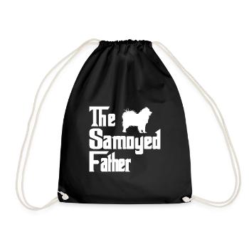 Siberian Samoyed father saying for master - Drawstring Bag - black - Front